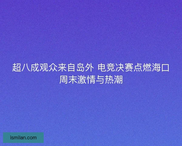 超八成观众来自岛外 电竞决赛点燃海口周末激情与热潮